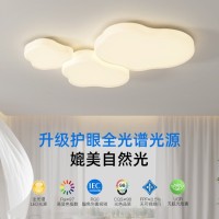 云朵吸顶灯2024年新款简约现代大气奶油风客厅灯智能灯具套餐